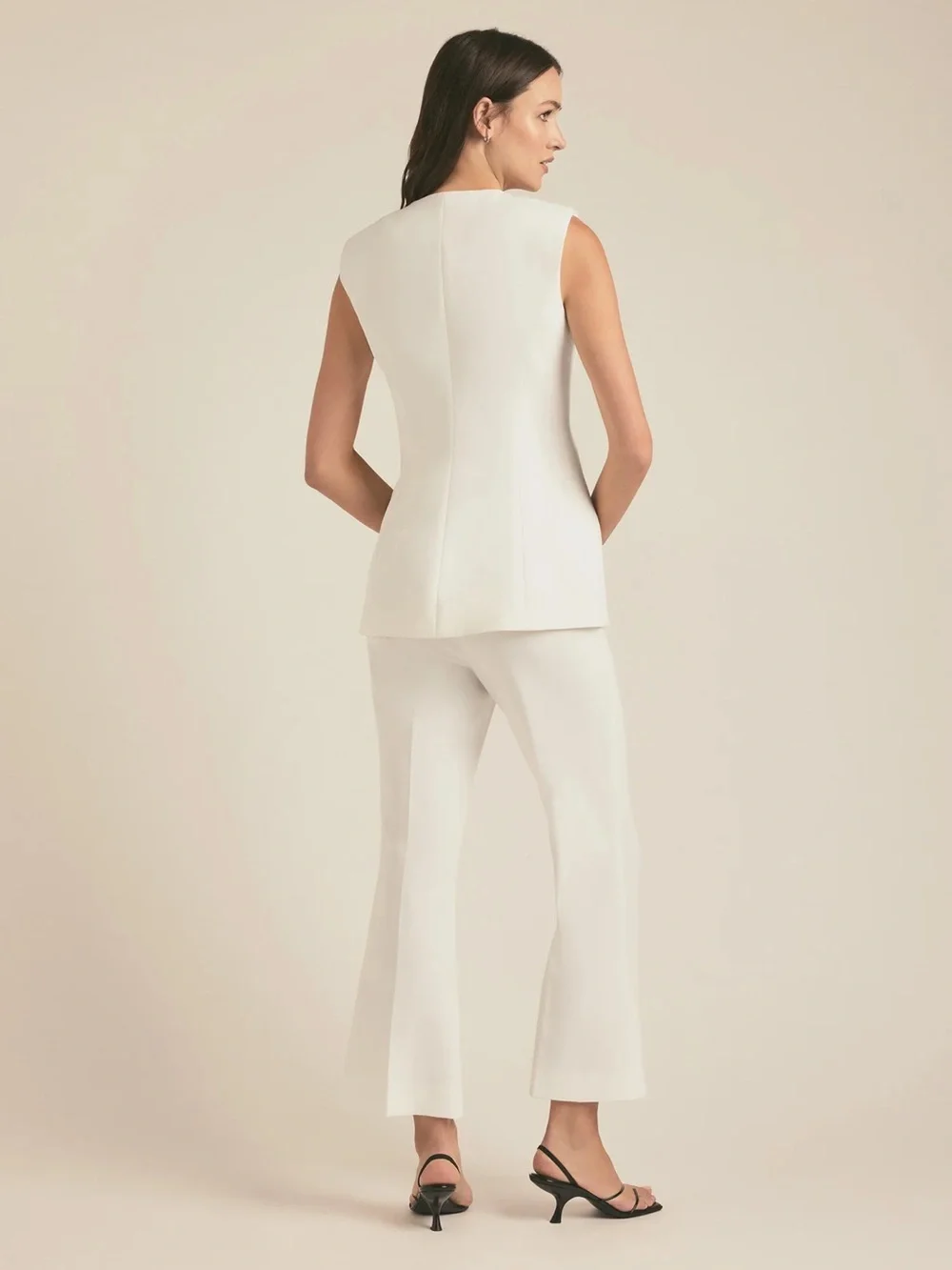Favorite Daughter Cream Button-Front Sleeveless Vest